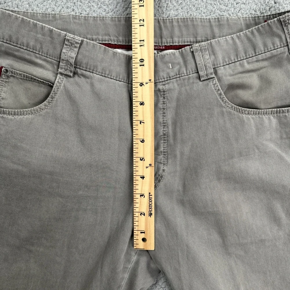 Meyer‎ Diego Chino Pants Men 36x28 Grey Cotton Stretch Modern Flat Front